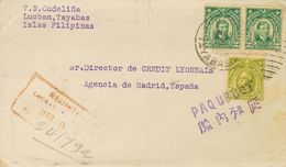 Philippines. COVERYv 204(4), 212. 1906. 2 Ctvos Green, Four Stamps (two On The Back) And 16 Ctvos Olive Green. Registere - Filipinas