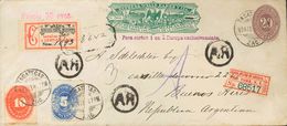 Mexico. COVERYv 105, 114. 1893. 20 Brown Ctvos On Postal Stationery Card Of The EXPRESS WELLS FARGO AND CIª Registered W - Mexico