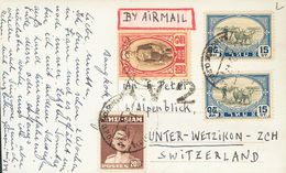 Thailand. COVERYv . 1947. Different Values. Postcard From BANGKOK To UNTER WETZIKON (SWITZERLAND). On The Front Mark A.V - Altri & Non Classificati