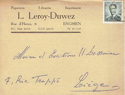 CP Publicitaire ENGHIEN 1959 - L. LEROY-DUWEZ - Imprimerie-Papeterie-Librairie - Enghien - Edingen