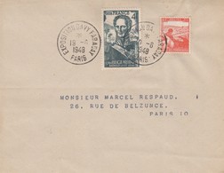 FRANCE - LETTRE  CACHET COMMÉMORATIF EXPOSITION DAVY FARADAY  PARIS 19.6.1948 -  Yv N°662 - 736/2 - Gedenkstempels
