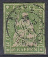 SUISSE 1860:  Le 40 Rp. Helvetia ND (ZNr. 26G), Oblitéré Basel Du 21 Mai.63 - Used Stamps