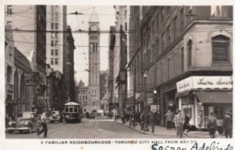 Toronto Canada, Adelaide Street, Animated Street Scene, Street Car, Auto, C1940s Vintage Real Photo Postcard - Toronto