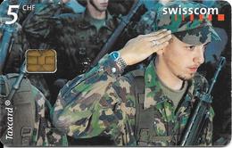 CARTE-PUCE-SUISSE-5CHF-ARMEE -TERRE-TBE- - Army