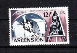 Ascension - 1972. Sputnik E Cagnetta Laika. Sputnik And Laika Dog. MNH - Océanie