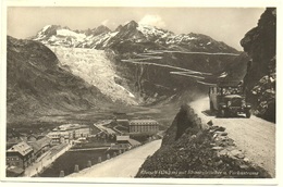 GLETSCH Furkastrasse Rhonegletscher Postauto Gel. 1935 - VS Wallis