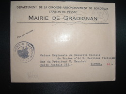 LETTRE MAIRIE OBL.MEC.9-2 1967 33 GRADIGNAN GIRONDE - Sonstige & Ohne Zuordnung