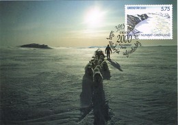 33334. Tarjeta Maxima TASIILAQ (Gronland) 2000. Ukioq, Trineo - Storia Postale