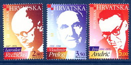 CROATIA 2001 Nobel Prize Recipients MNH / **.  Michel 594-96 - Croatie
