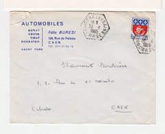 Sur Env. Automobiles Félix Burési Pour Caen CAD Hexagonal Tireté Guitera Les Bains Corse 1965. (2426x) - 1961-....