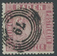 BADEN 12 O, 1861, 9 Kr. Karmin, Normale Zähnung, Pracht, Gepr. Flemming, Mi. 220.- - Sonstige & Ohne Zuordnung