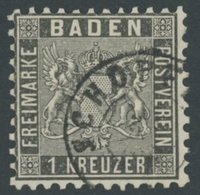 BADEN 13a O, 1862, 1 Kr. Schwarz, K2 SCHOPFHEIM, Pracht, Mi. 130.- - Autres & Non Classés