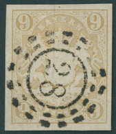 BAYERN 17 O, 1862, 9 Kr. Ockerbraun, Offener MR-Stempel 28, Kabinett, Gepr. W. Engel - Autres & Non Classés