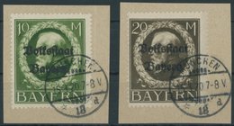 BAYERN 132/3IIA BrfStk, 1919, 10 Und 20 M. Volksstaat, 2 Prachtbriefstücke, Gepr. Infla, Mi. (125.-) - Autres & Non Classés