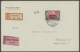 BAYERN 151B BRIEF, 1919, 5 M. Schwarzgrün/lilarot, Gezähnt B, Einzelfrankatur Auf überfrankiertem Eil-Einschreibbrief, P - Otros & Sin Clasificación