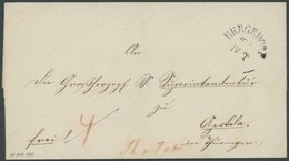 BERGEDORF 1857, Halbkreisstempel BERGEDORF Auf Dienstbrief Nach Apolda, U.a. Der Hamburger K1 Des TuT-Postamtes Als Durc - Bergedorf