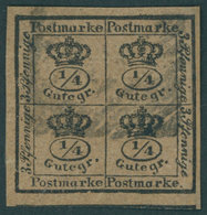 BRAUNSCHWEIG 9a O, 1857, 4/4 Gr. Schwarz Auf Graubraun, Pracht, Gepr. Drahn, Mi. 120.- - Brunswick