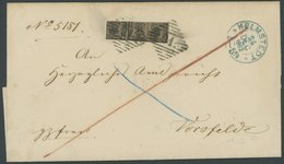 BRAUNSCHWEIG 9a BRIEF, 1861, 3/4 Gr. Schwarz Auf Graubraun Mit Nummernstempel 21 In Schwarz Und Blauem K2 HELMSTEDT Auf  - Brunswick