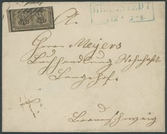 BRAUNSCHWEIG 9a BRIEF, 1857, 2/4 Gr. Schwarz Auf Graubraun Auf Kleinem Brief Aus HELMSTEDT, Pracht - Brunswick