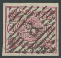 BRAUNSCHWEIG 12Ab O, 1862, 3 Sgr. Karmin, Pracht, Gepr. Starauscheck, Mi. 350.- - Brunswick