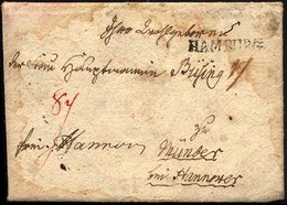 HAMBURG VORPHILA 1806, HAMBURG, L1 Auf Kleinem Damenbrief Mit Inhalt Von Aralsundh Nach Münster Bei Hannover, Handschrif - Autres & Non Classés