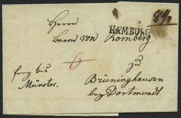 HAMBURG, L1 Auf Brief Nach Brüninghausen By Dortmundt, Handschriftlich Frey Bis Münster, Pracht - Sonstige & Ohne Zuordnung