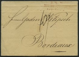 HAMBURG-VORPHILA 1807, B.G.D. HAMBURG, L3 Auf Brief Nach Bordeaux, Waagerechter Registraturbug Sonst Pracht - Other & Unclassified
