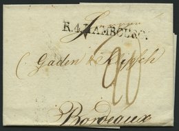 HAMBURG VORPHILA 1809, R.4. HAMBOURG, L1 Auf Brief Nach Bordeaux, Pracht - Autres & Non Classés