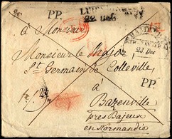 HAMBURG - THURN UND TAXISCHES O.P.A. 1829, HAMBURG F.TH.U.TAX.O.P.A., Segmentstempel Auf Briefumschlag Nach Bazenville/N - Other & Unclassified