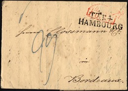 HAMBURG TT PA 1833, TT.R.4. HAMBOURG, L2 Auf Brief Nach Bordeaux, Roter Transit-So.-Stempel ALLEMAGNE/PAR/GIVET, Pracht - Sonstige & Ohne Zuordnung