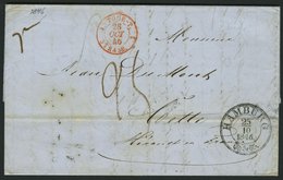 HAMBURG TT PA 1846, HAMBURG Th.&T., K3 Auf Brief Nach Frankreich, Roter TOUR-T STRASB., K2 STRASSBOURG A BALE Und Andere - Other & Unclassified