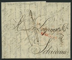 HAMBURG - GRENZÜBERGANGSSTEMPEL 1817, Forwarded-Letter Von Stettin über Hamburg Nach Schiedam, Vorderseitig Roter Unlese - Vorphilatelie