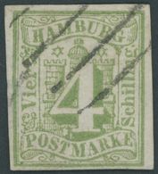 HAMBURG 5a O, 1859, 4 S. Gelbgrün, Feinst (kleine Dünne Stelle), U.a. Gepr. Bühler, Mi. 1500.- - Hambourg
