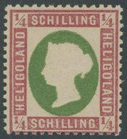 HELGOLAND 8b **, 1873, 1/4 S. Lilarosa/graugrün, Postfrisch, Pracht, Mi. 80.- - Héligoland