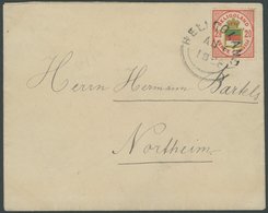 HELGOLAND 18f BRIEF, 1888, 20 Pf. Rotorange/gelb/graugrün Auf Prachtbrief Nach Northeim, Gepr. Lemberger Und Fotoattest  - Heligoland