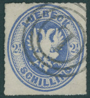 LÜBECK 11 O, 1863, 21/2 S. Dunkelultramarin Mit Dreiringstempel L, Pracht, Signiert, Mi. (500.-) - Luebeck