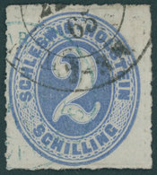 SCHLESWIG-HOLSTEIN 11 O, 1865, 2 S. Grauultramarin, Pracht, Mi. 300.- - Schleswig-Holstein