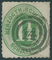 SCHLESWIG-HOLSTEIN 4 O, 14 (ECKERNFÖRDE) Auf 11/4 S. Dunkelgelblichgrün, Pracht - Schleswig-Holstein