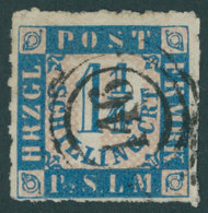 SCHLESWIG-HOLSTEIN 7 O, 146 (WANDSBEK) Auf 11/4 S. Mittelblau/rosa, Feinst - Schleswig-Holstein