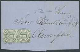 THURN Und TAXIS 20 Paar BRIEF, 1864, 1 Kr. Grün Im Senkrechten Paar (untere Marke Allseits Breitrandig), Mit Nummernstem - Autres & Non Classés
