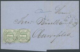 THURN Und TAXIS 20 Paar BRIEF, 1864, 1 Kr. Grün Im Senkrechten Paar (untere Marke Allseits Breitrandig), Mit Nummernstem - Otros & Sin Clasificación