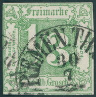THURN Und TAXIS 27 O, 1862, 1/3 Sgr. Grün, K1 BREMEN TuT, Voll-breitrandig, Pracht, Signiert H.K. - Autres & Non Classés