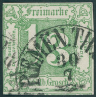 THURN Und TAXIS 27 O, 1862, 1/3 Sgr. Grün, K1 BREMEN TuT, Voll-breitrandig, Pracht, Signiert H.K. - Andere & Zonder Classificatie