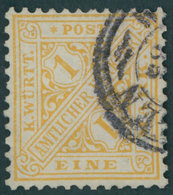 WÜRTTEMBERG 207 O, 1881, 1 M. Dunkelorangegelb, Pracht, Gepr. Grobe, Mi. 220.- - Altri & Non Classificati