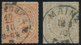 NDP 8,11 O, 1868, 2 Kr. Orange Und 18 Kr. Olivbraun, 2 Prachtwerte, Mi. 150.- - Sonstige & Ohne Zuordnung