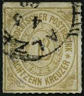 NDP 11 O, 1868, 18 Kr. Olivbraun, Pracht, Mi. 80.- - Other & Unclassified