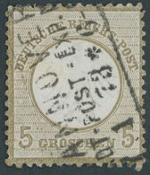 Dt. Reich 6 O, 1872, 5 Gr. Ockerbraun, R3 HANNOVER STADT-POST-EXP., Normale Zähnung, Pracht, Mi. 120.- - Gebraucht