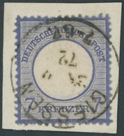 Dt. Reich 10 BrfStk, 1872, 7 Kr. Ultramarin, K1 GIESSEN, Farbfrisches Prachtbriefstück, Mi. (120.-) - Gebraucht