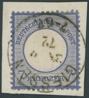 Dt. Reich 10 BrfStk, 1872, 7 Kr. Ultramarin, K1 GIESSEN, Farbfrisches Prachtbriefstück, Mi. (120.-) - Gebruikt