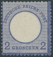 Dt. Reich 20 **, 1872, 2 Gr. Ultramarin, Kleine Marke (L 15), Postfrisch, Pracht, Gepr. Hennies - Gebraucht